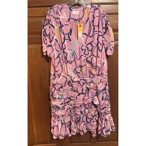 Tanya Taylor Pink and Blue Floral Dress New With Tags